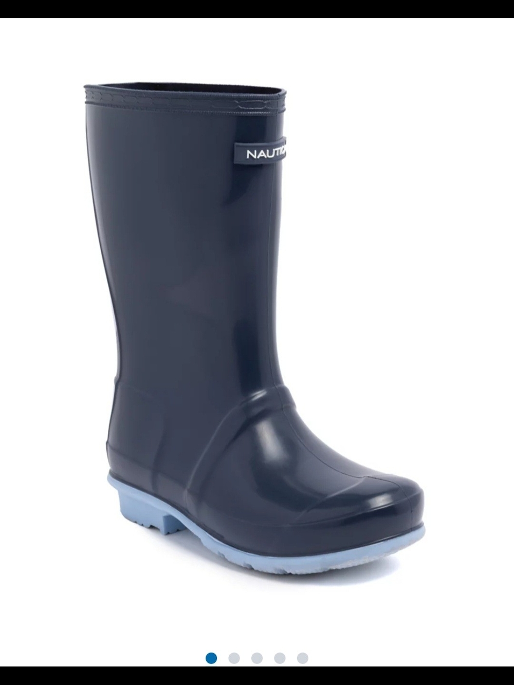 Nautica Kids Navy Rain Boots with Light Blue Sole Size 4